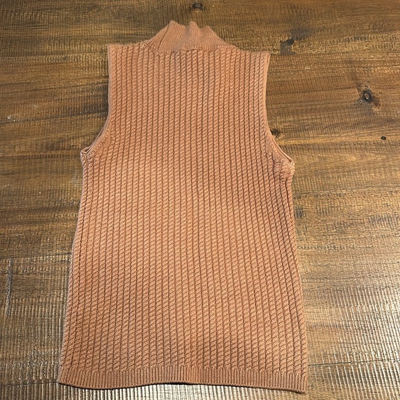 Elie Tahari Brown Heavy Knit Sleeveless Mock Neck Sweater Size S/P - Picture 5 of 6